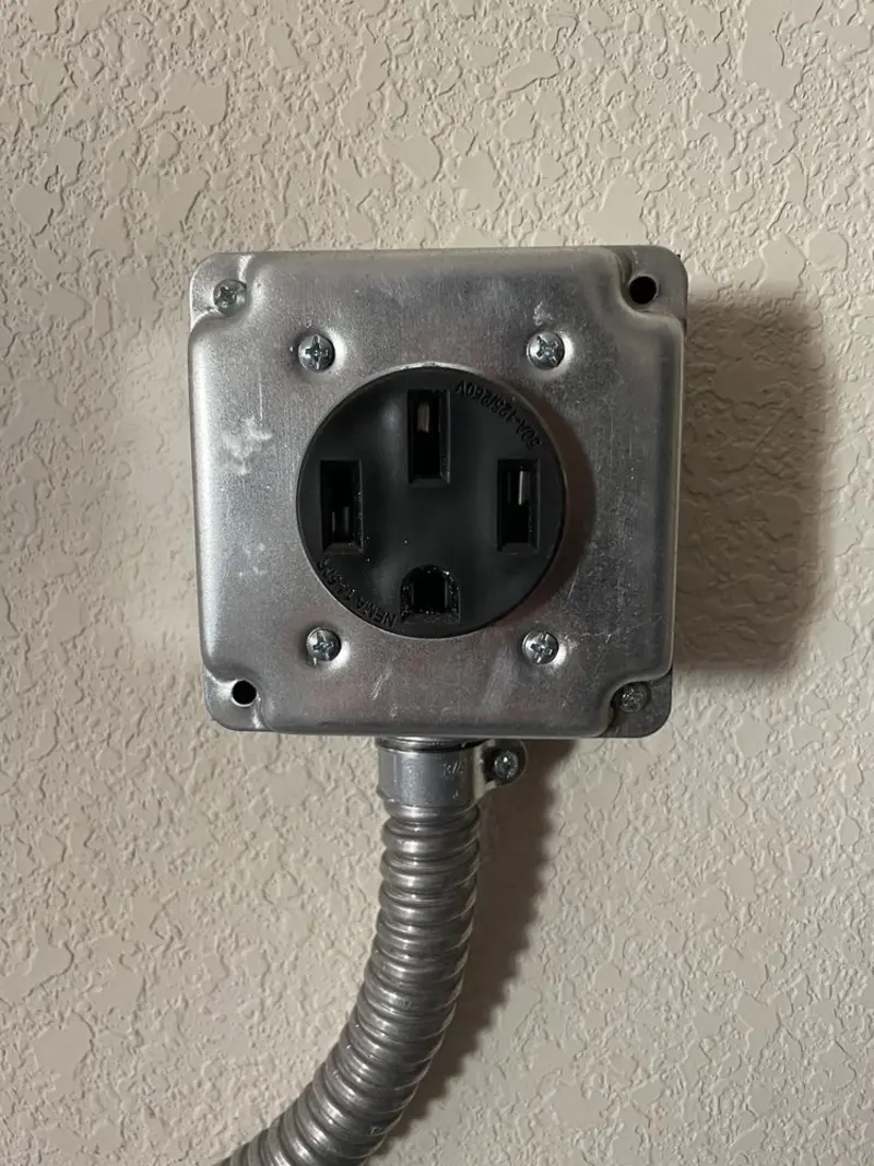 NEMA 14-50 outlet installed for Smart Home Electrical in Le Roy